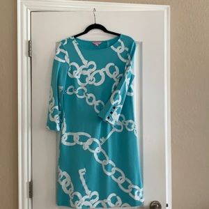 Lily Pulitzer size Med sheath dress. Ocean bl/whte